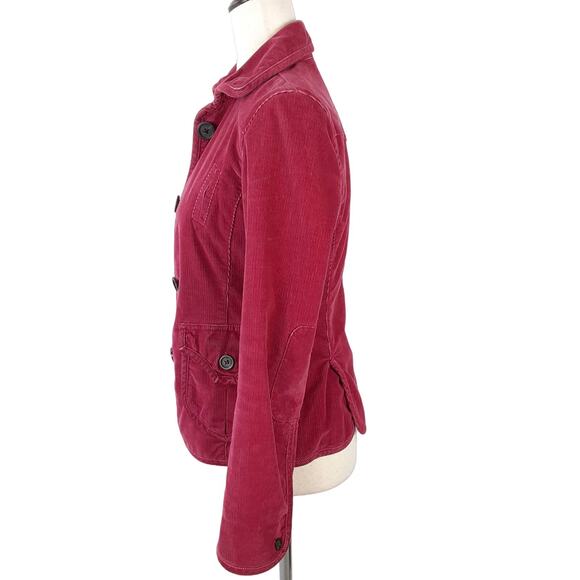Gap Y2K Pink Corduroy Jacket Blazer Flap Pockets Lined Size 0 XS - Picture 2 of 5